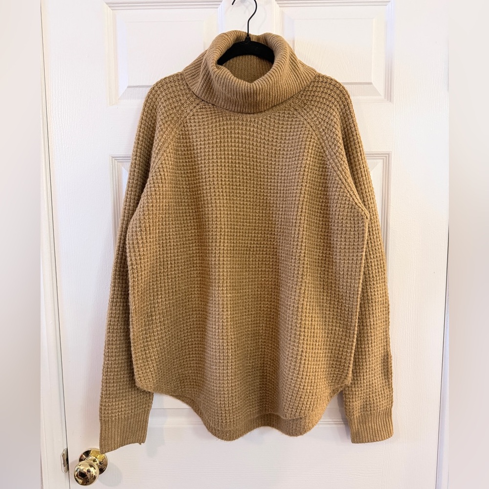 Kuhl 'Sienna' Turtleneck Mustard Waffle Knit Warm Sweater - Women's XL